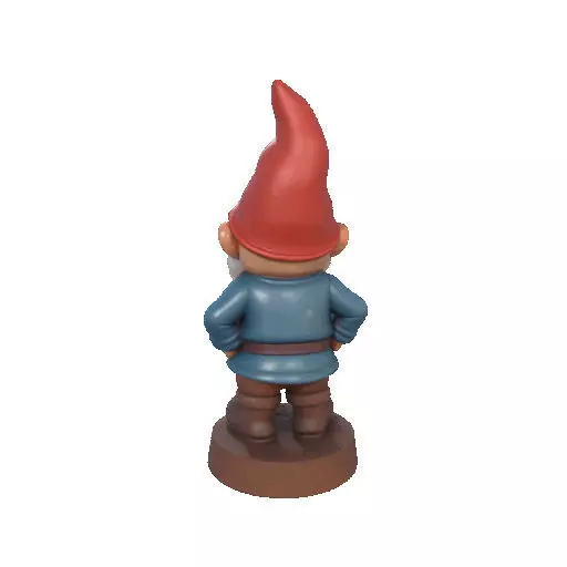2569Fairy Tale Gnome  Color Full  Body Figurine on Base 3D print model_24