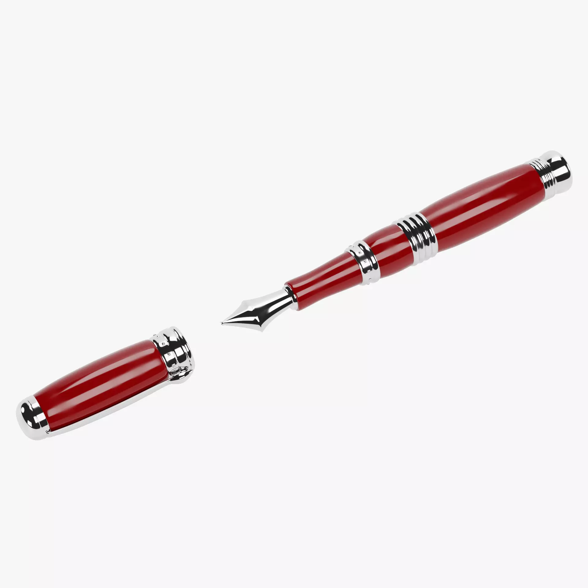 Luxury Fountain Pen V2 Low-poly 3D model_12