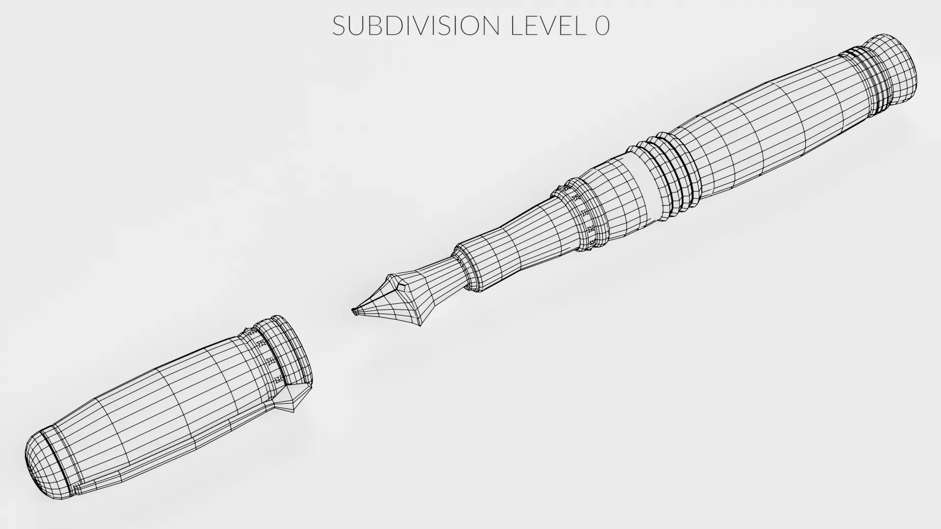 Luxury Fountain Pen V2 Low-poly 3D model_8