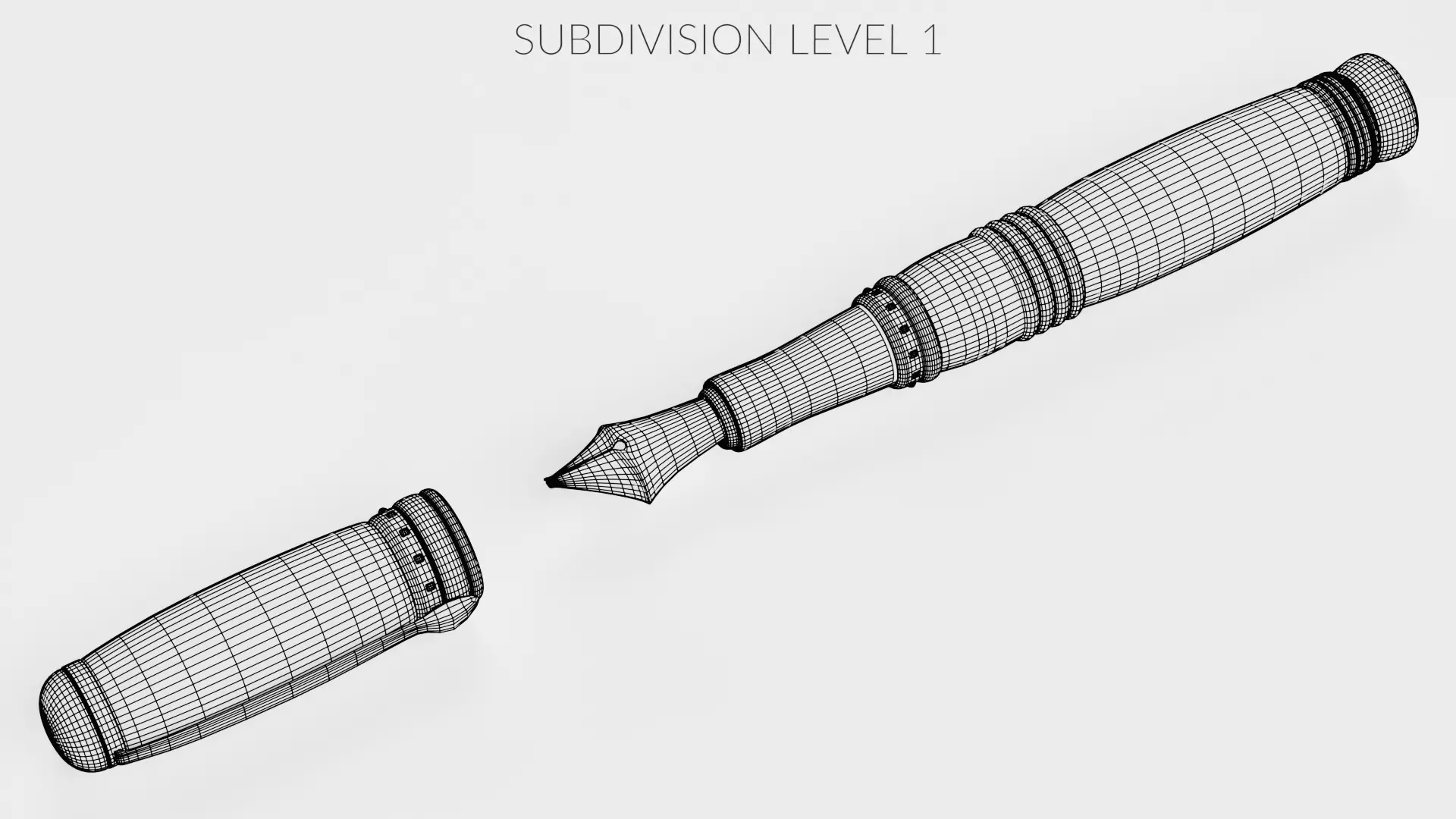 Luxury Fountain Pen V2 Low-poly 3D model_9