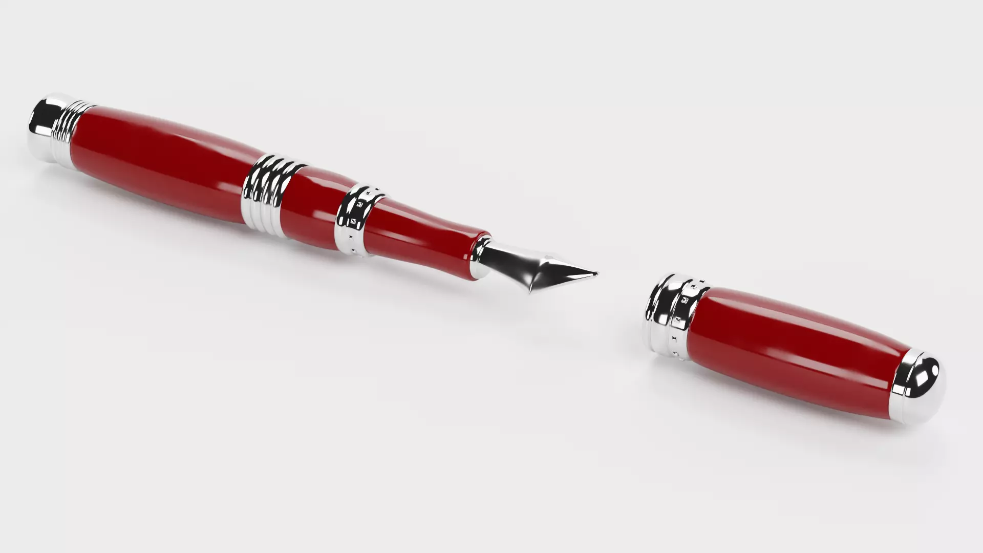 Luxury Fountain Pen V2 Low-poly 3D model_1