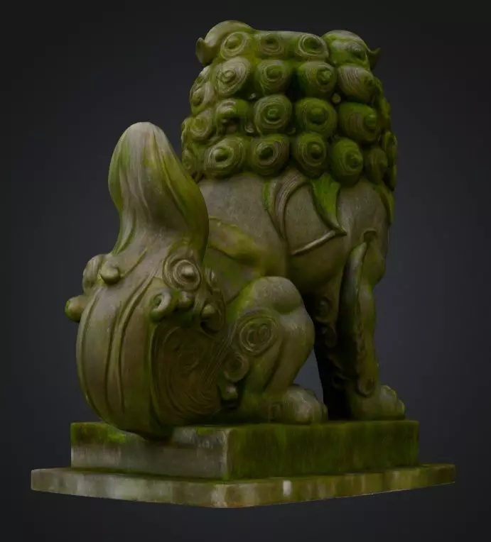 Realistic Japanese Komainu Guardian Lion-Dog 3D Model 3D model_4