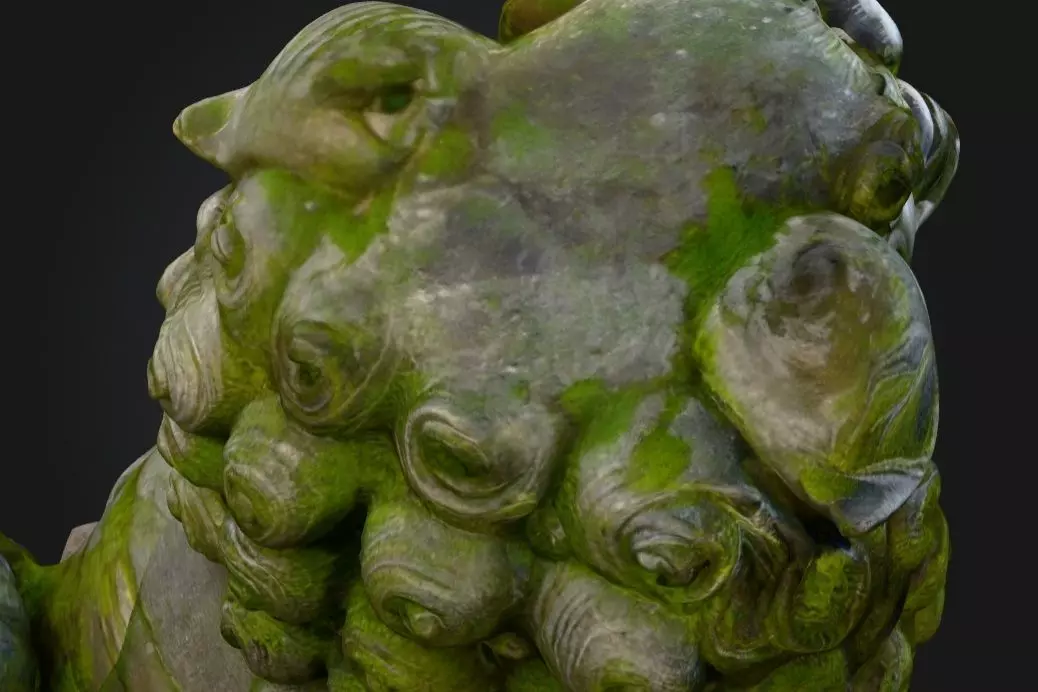 Realistic Japanese Komainu Guardian Lion-Dog 3D Model 3D model_8