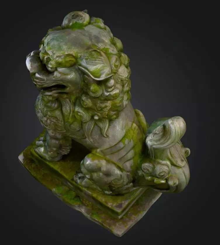 Realistic Japanese Komainu Guardian Lion-Dog 3D Model 3D model_7