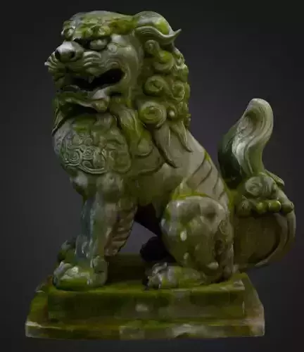 Realistic Japanese Komainu Guardian Lion-Dog 3D Model