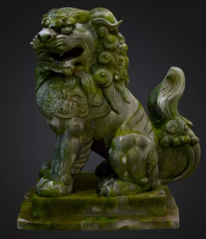 Realistic Japanese Komainu Guardian Lion-Dog 3D Model 3D model_0