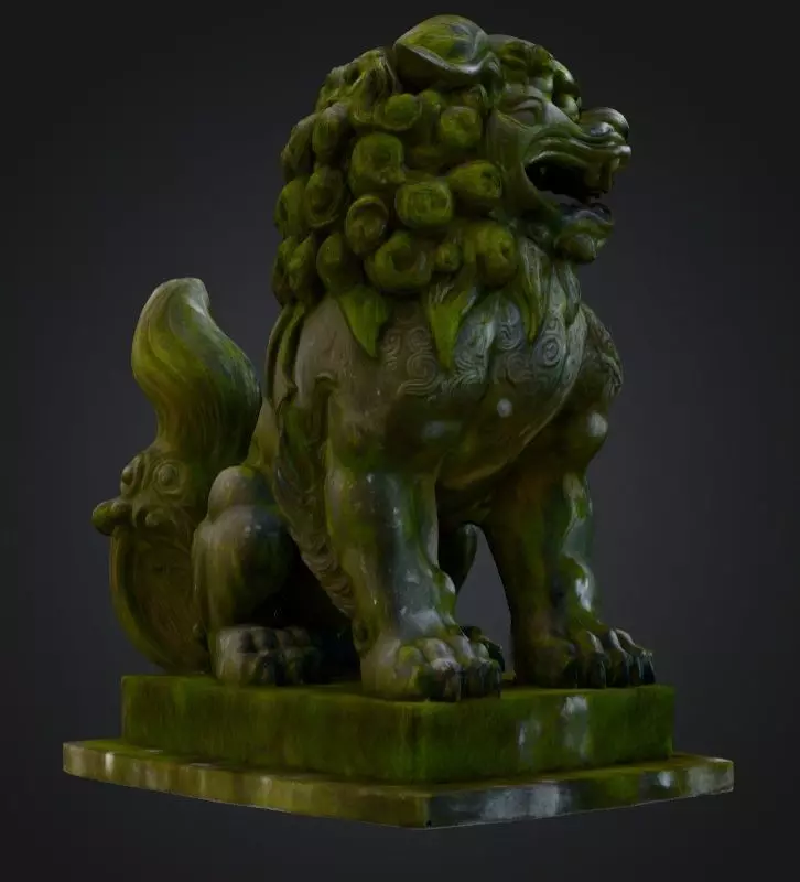 Realistic Japanese Komainu Guardian Lion-Dog 3D Model 3D model_6