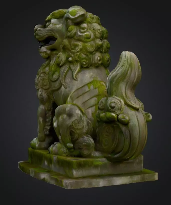 Realistic Japanese Komainu Guardian Lion-Dog 3D Model 3D model_2