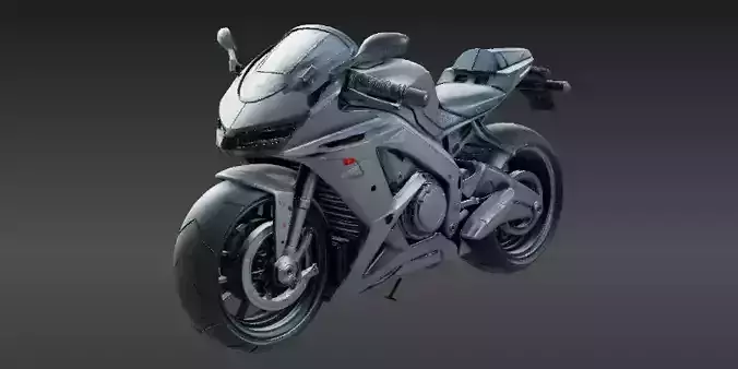 Futuristic 3D-Printable Motorcycle Custom Bike Model Low-poly 3D model