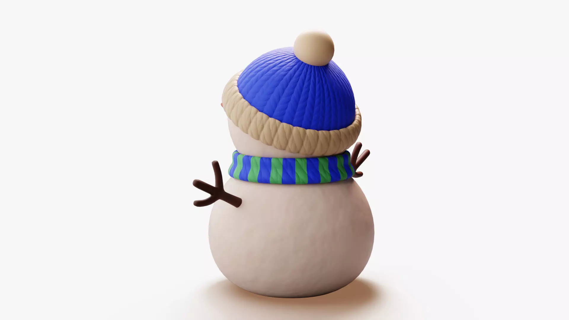 Winter Snowman 3D model_5