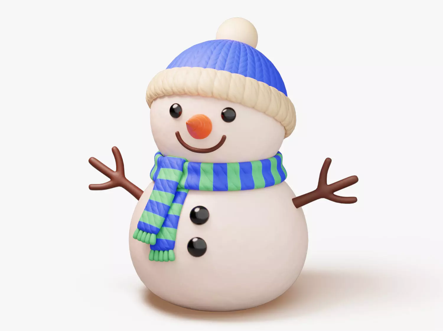Winter Snowman 3D model_0