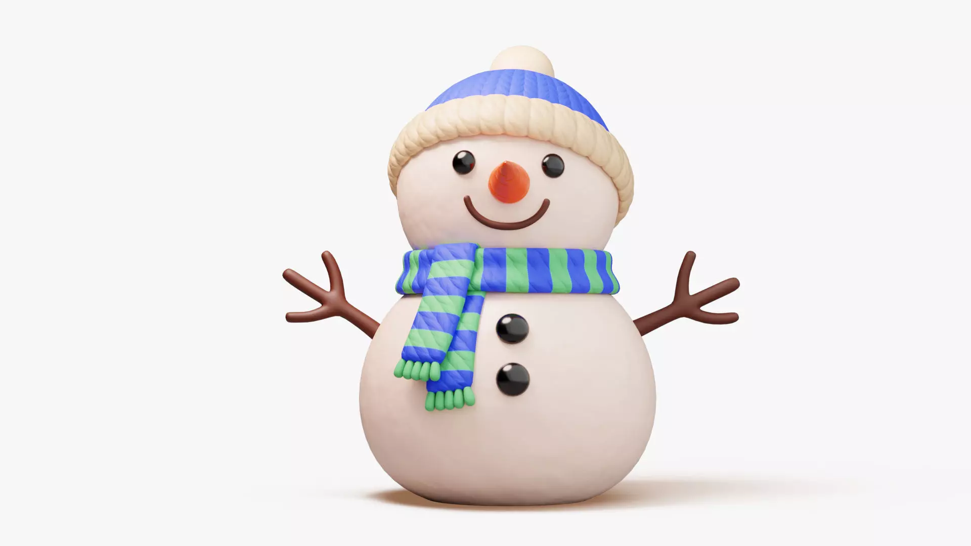 Winter Snowman 3D model_3
