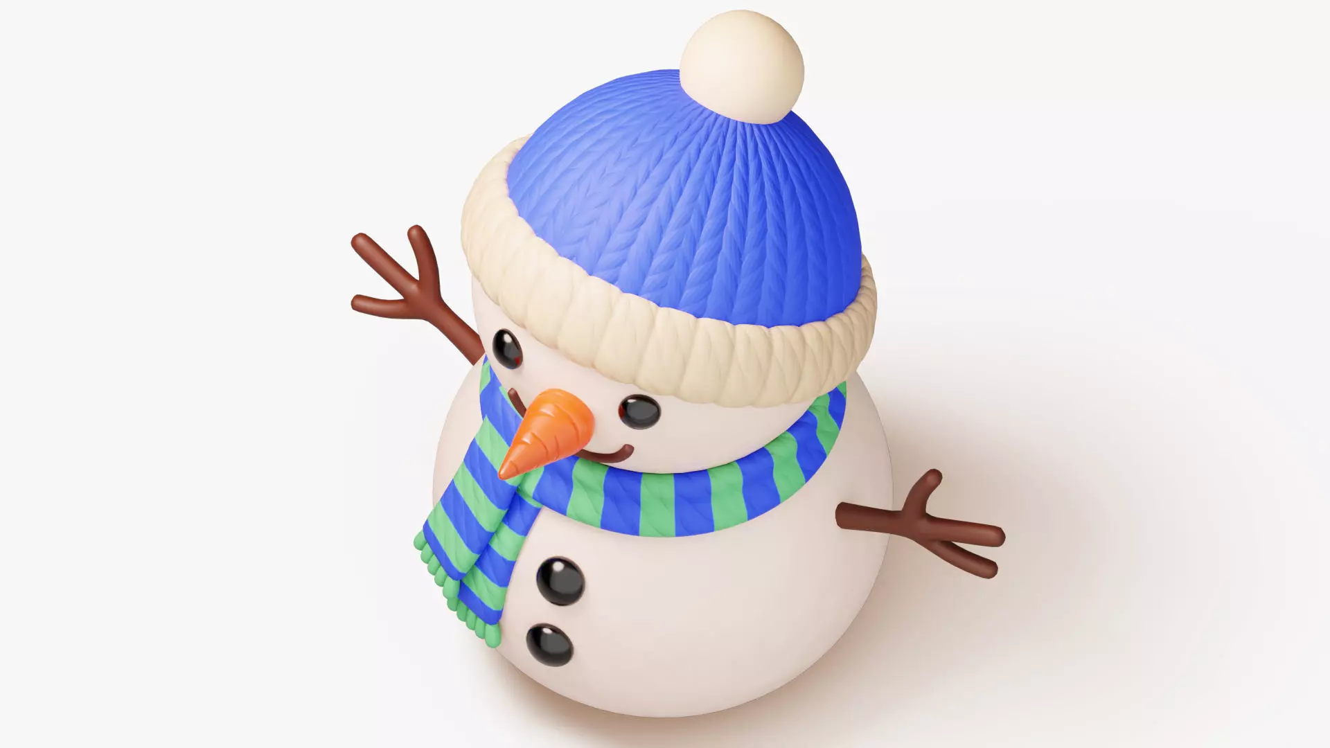 Winter Snowman 3D model_4