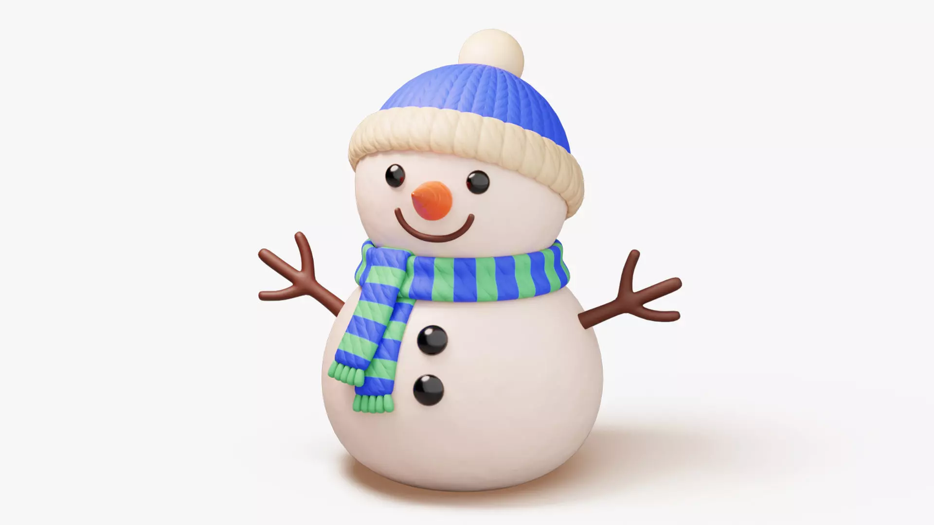 Winter Snowman 3D model_2