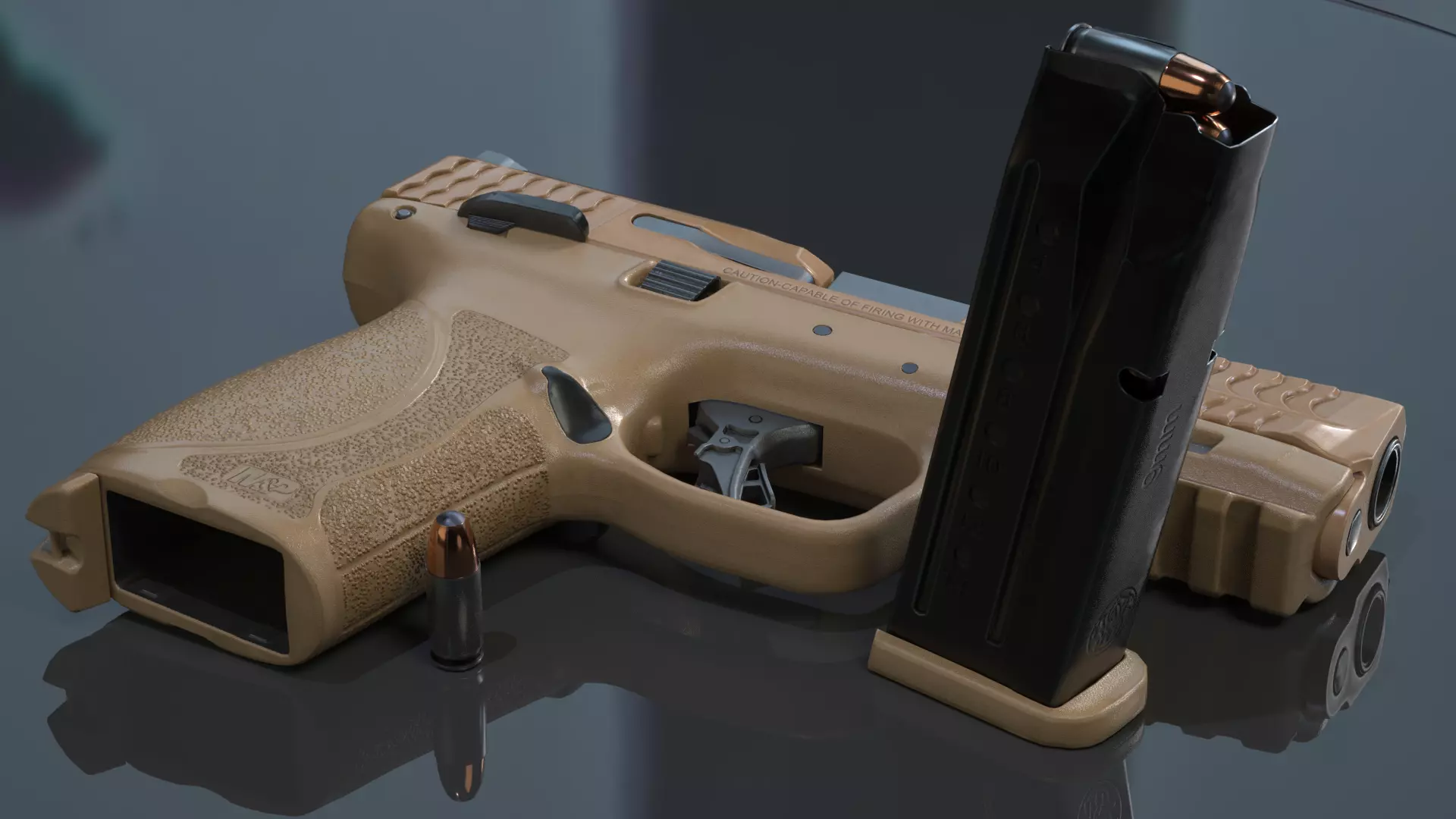 Smith  Wesson MP M2 0- 9mm Low-poly 3D model_13