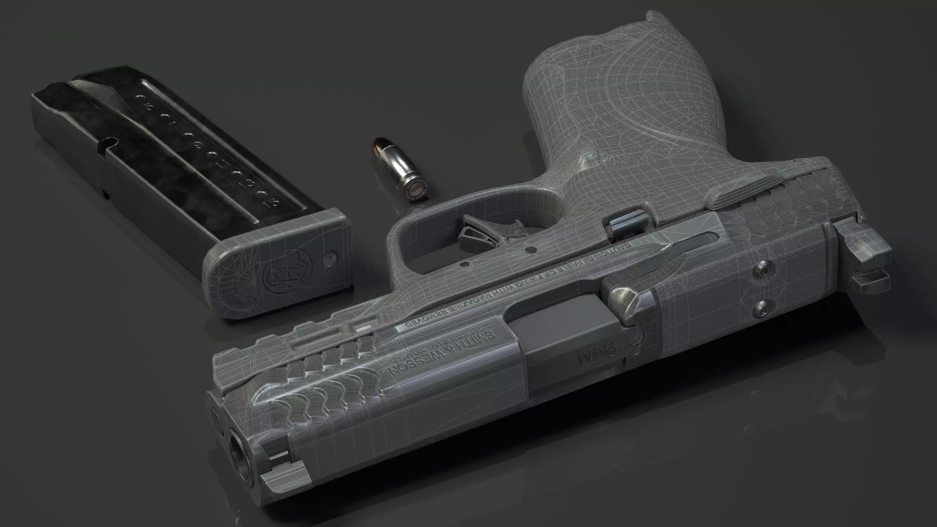 Smith  Wesson MP M2 0- 9mm Low-poly 3D model_16