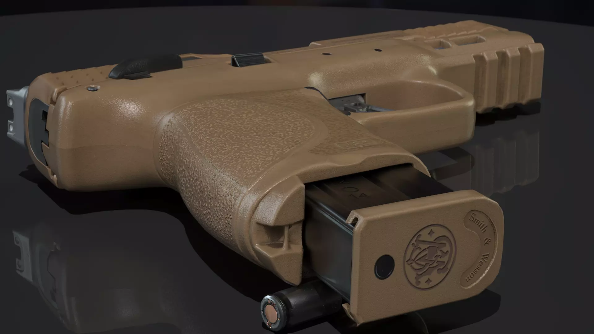 Smith  Wesson MP M2 0- 9mm Low-poly 3D model_12