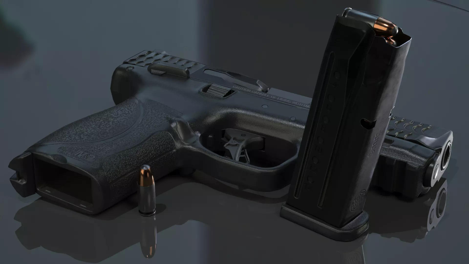 Smith  Wesson MP M2 0- 9mm Low-poly 3D model_14