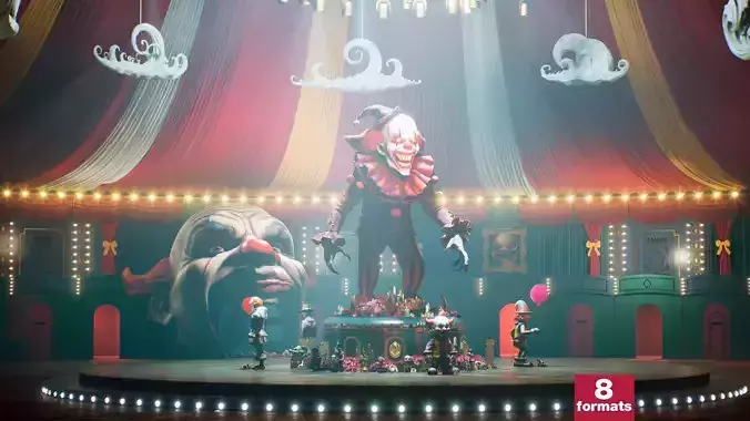 Creepy Circus Arena Modular Environment Carnival Interior 