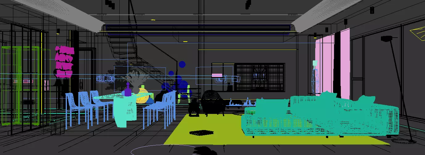 Living room 3D model_3