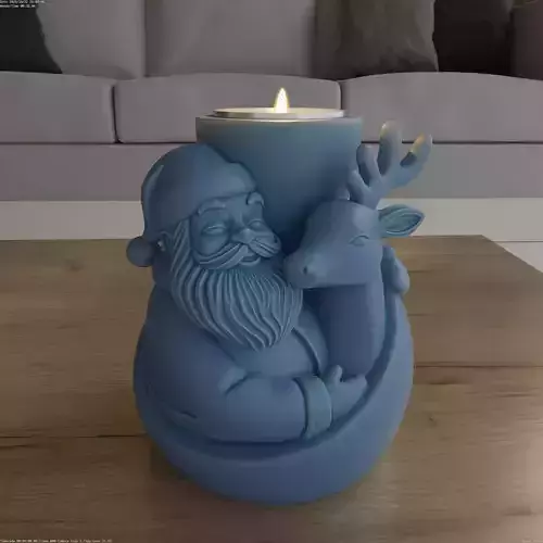 Santa with Reindeer Candle Holder Multi Use 3D Model 3D print model Santa with Reindeer Candle Holder Multi Use 3D Model 3D print model