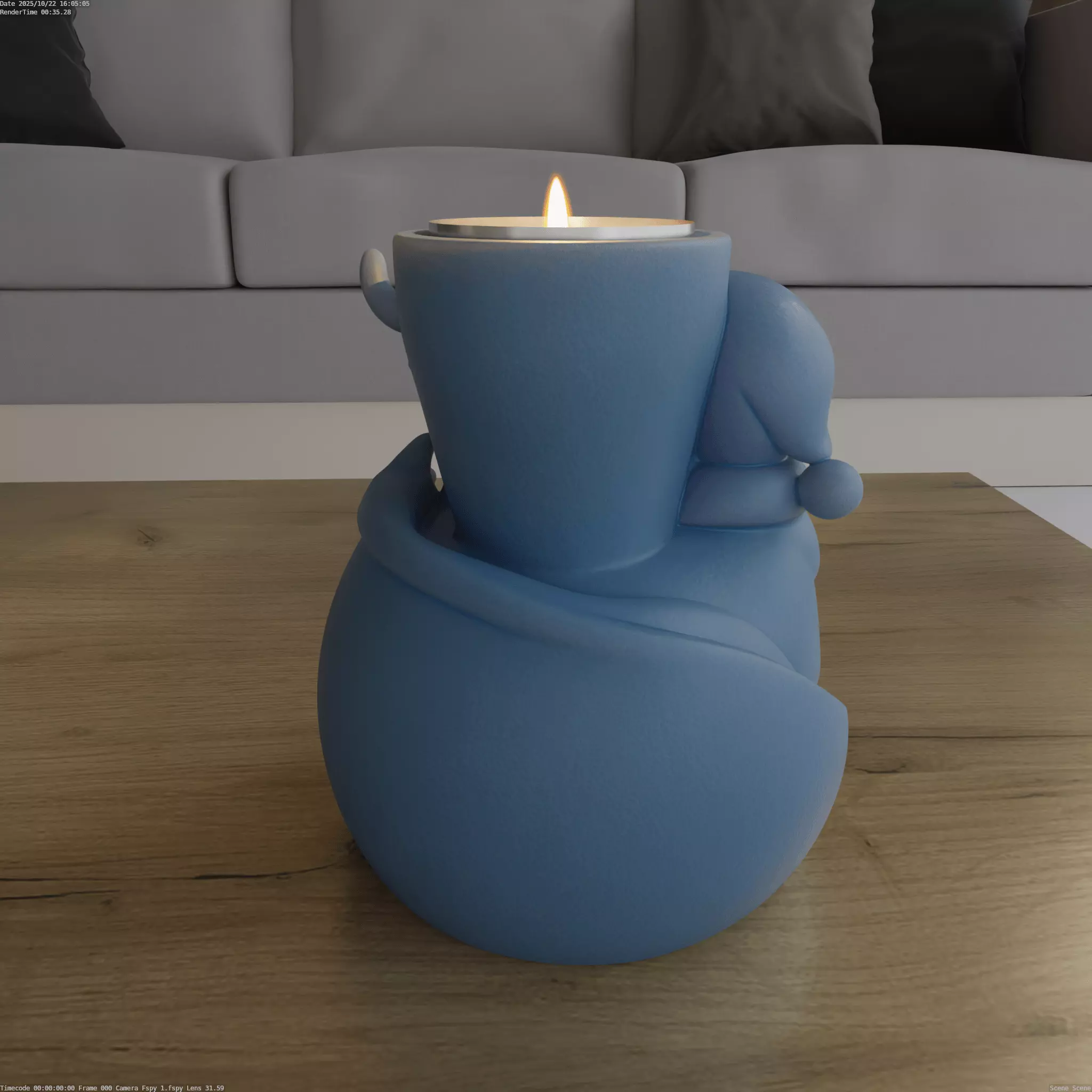 Santa with Reindeer Candle Holder Multi Use 3D Model 3D print model_2