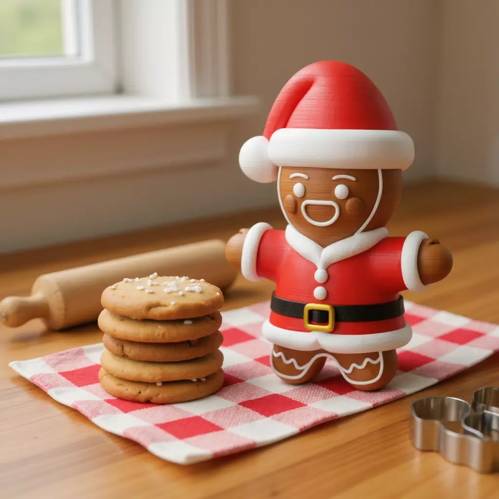 Gingerbread man decorative christmas sculpture 3D print model_1