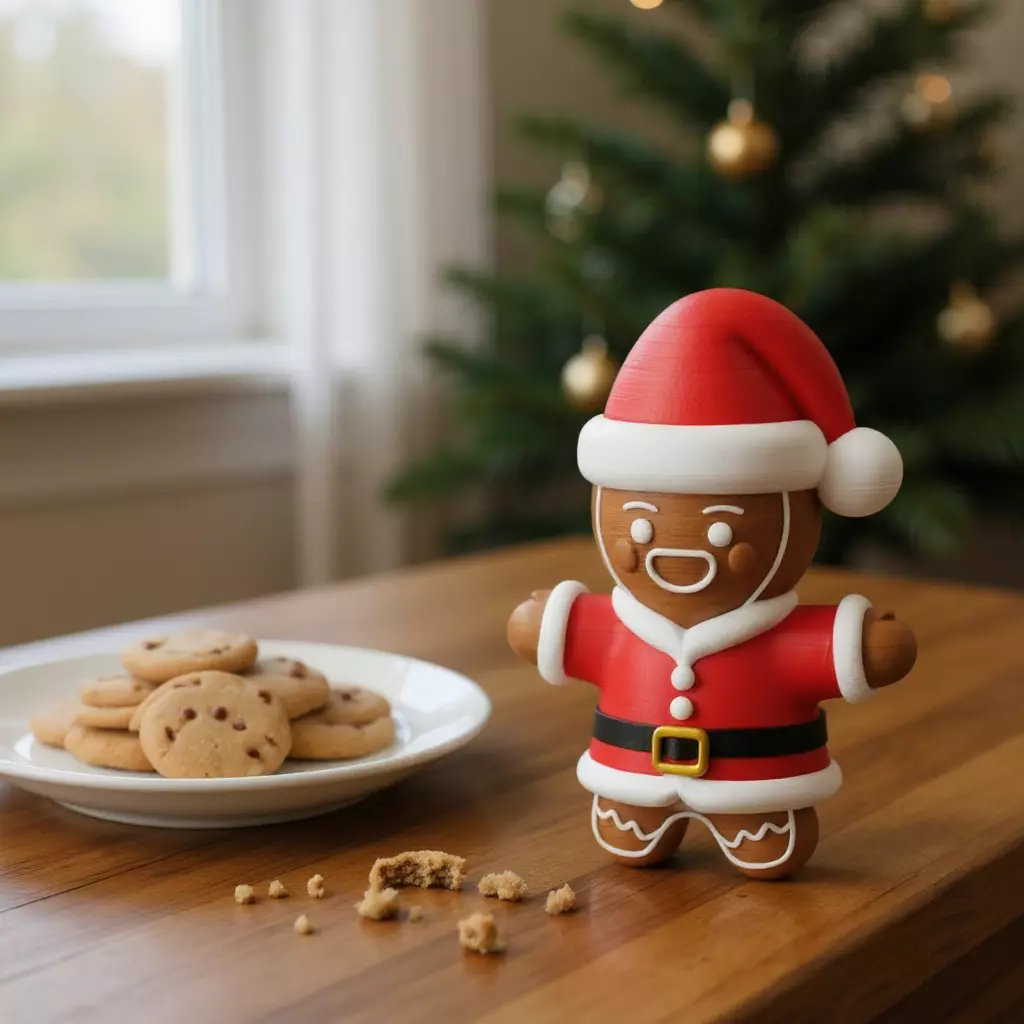 Gingerbread man decorative christmas sculpture 3D print model_2