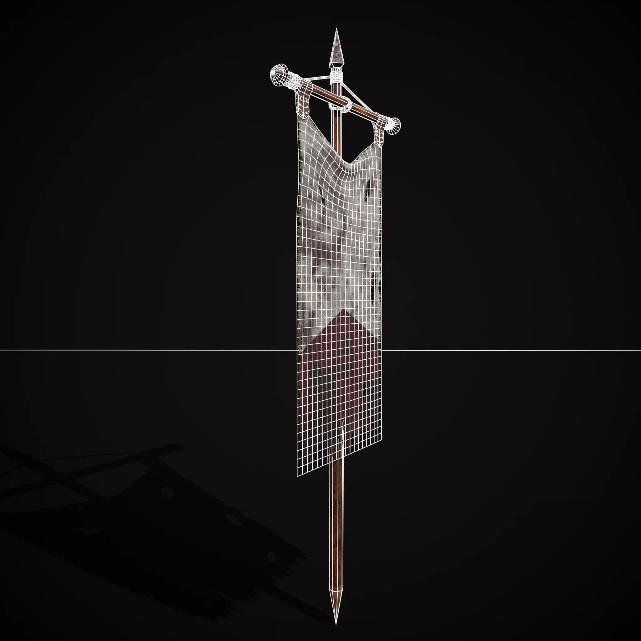  WR Torn War Banner Low-poly 3D model_18