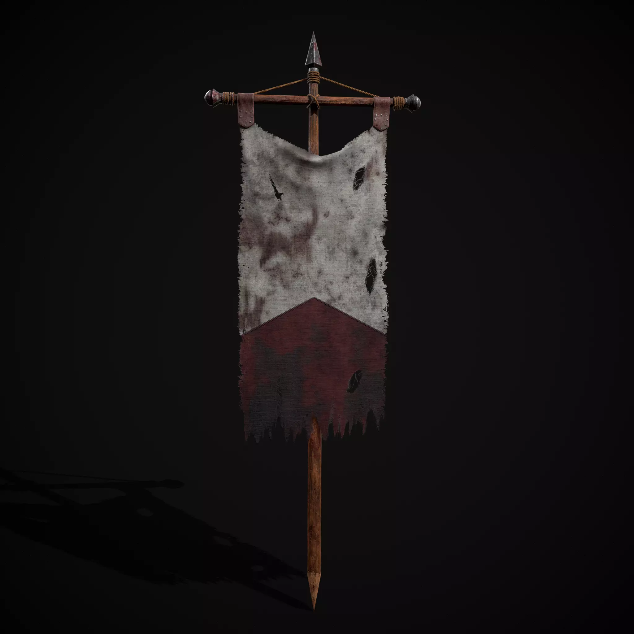  WR Torn War Banner Low-poly 3D model_0
