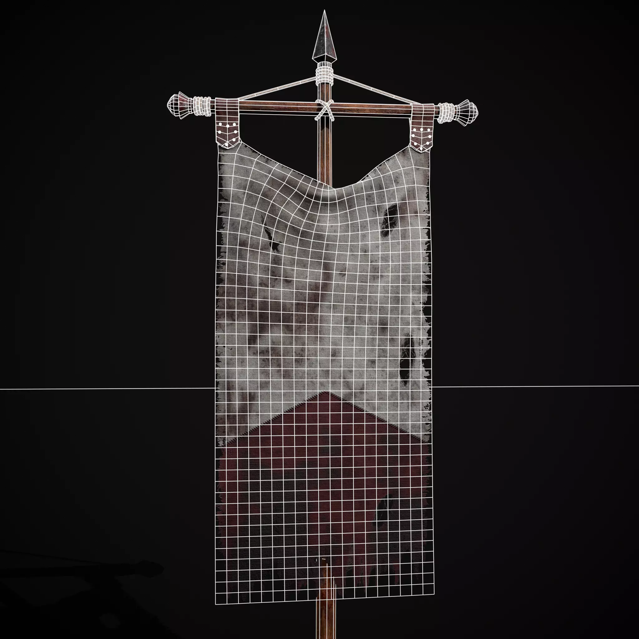  WR Torn War Banner Low-poly 3D model_4