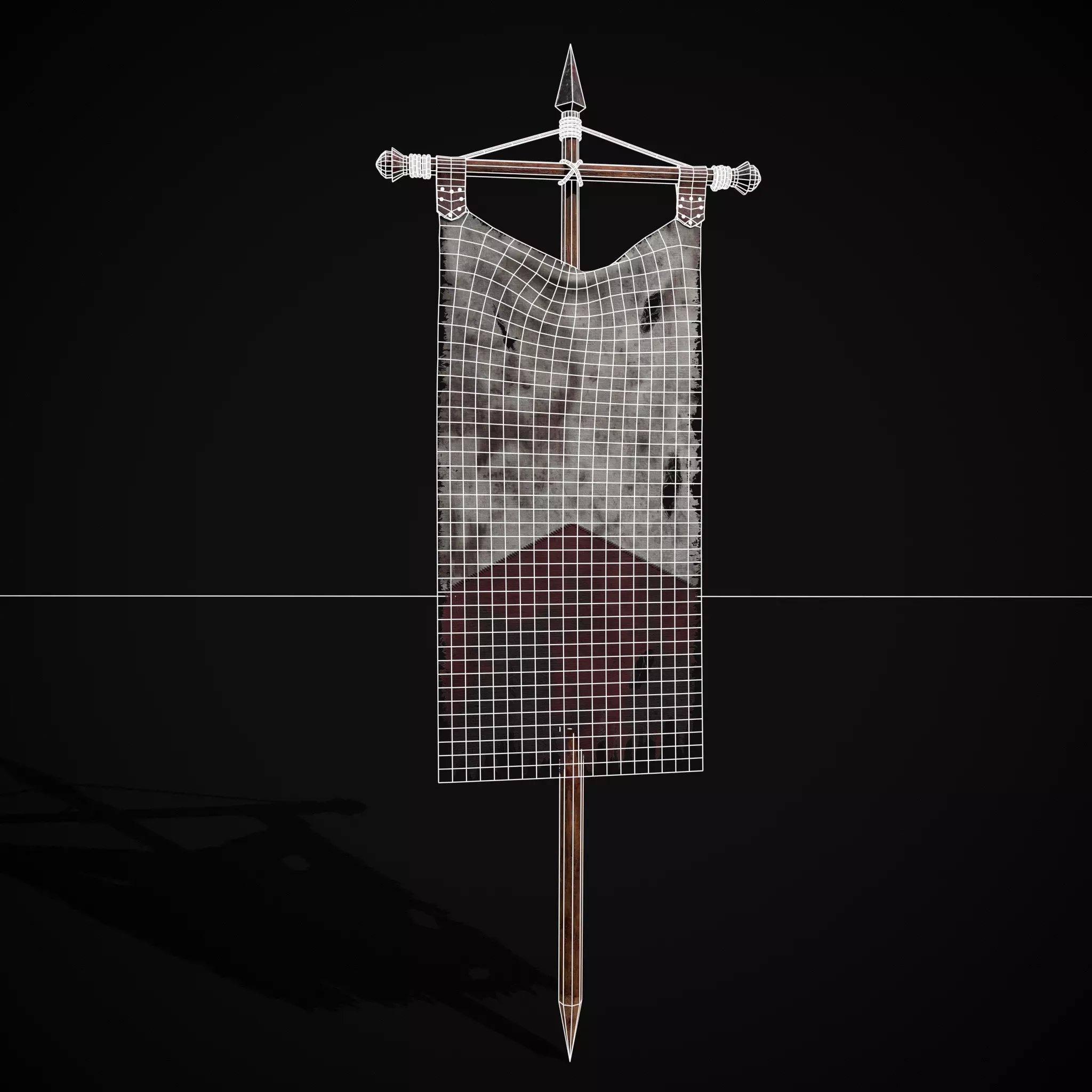  WR Torn War Banner Low-poly 3D model_22