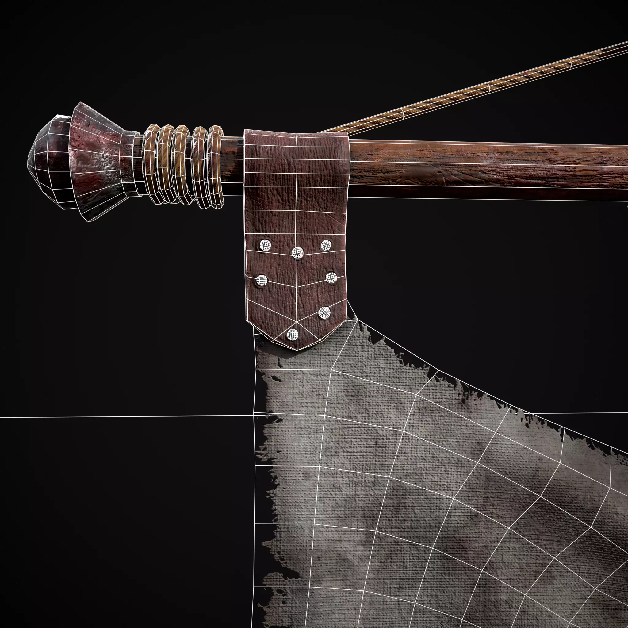  WR Torn War Banner Low-poly 3D model_12