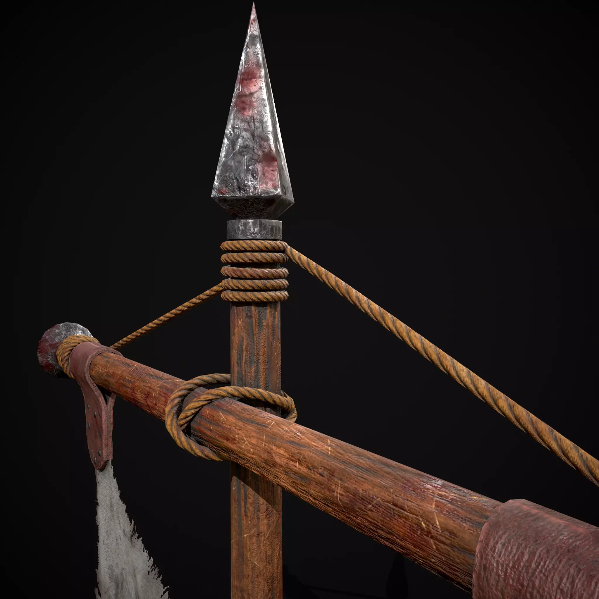  WR Torn War Banner Low-poly 3D model_15