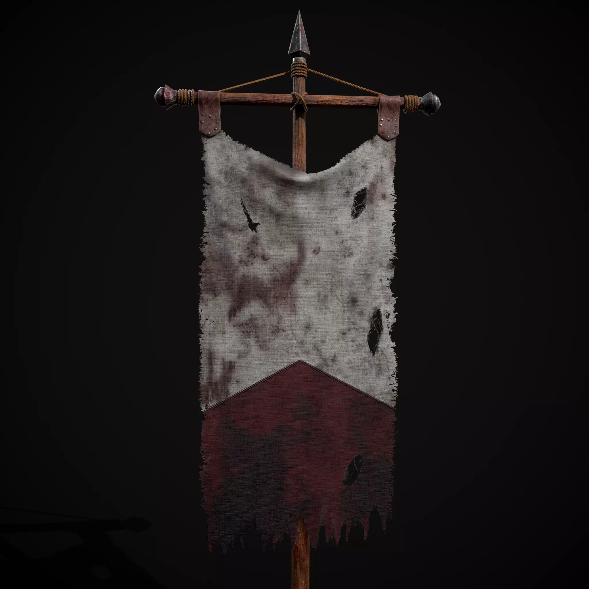  WR Torn War Banner Low-poly 3D model_3