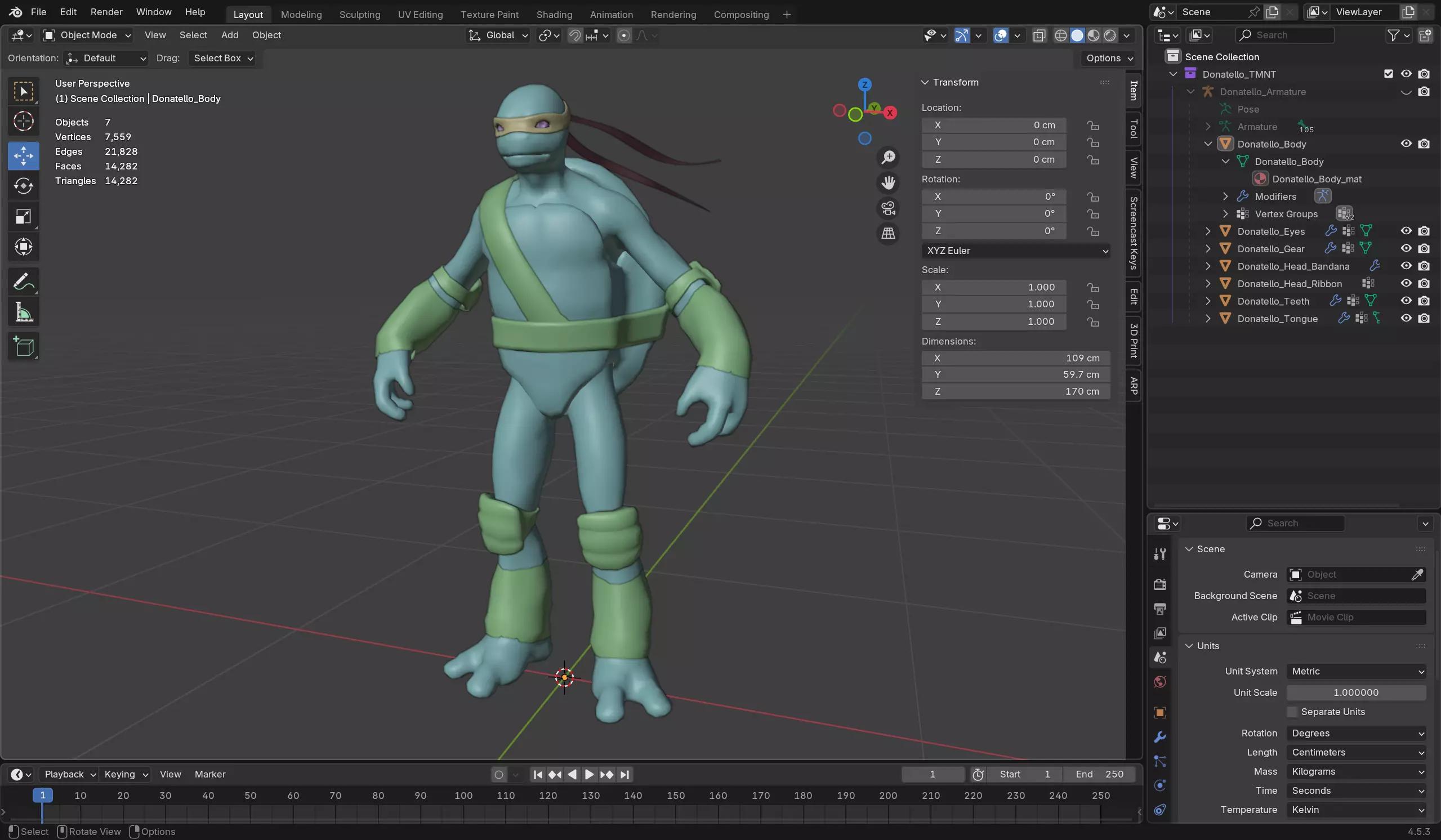 Donatello - TMNT Low-poly 3D model_13