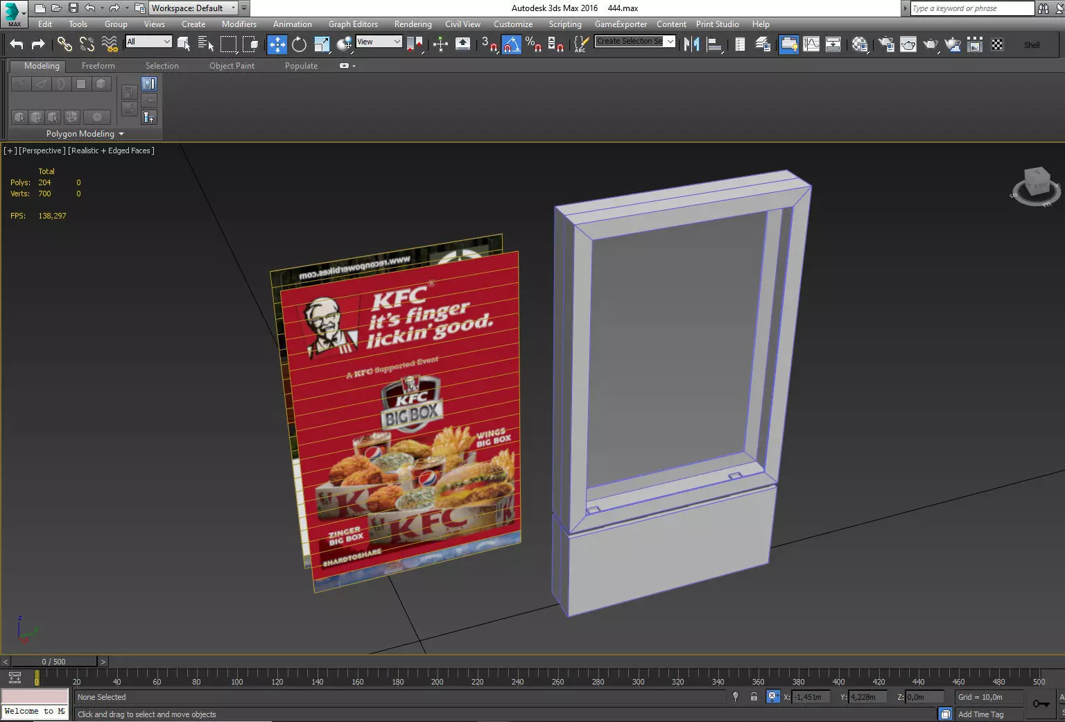 Outdoor Advertising Light Box  Low-poly 3D model_5