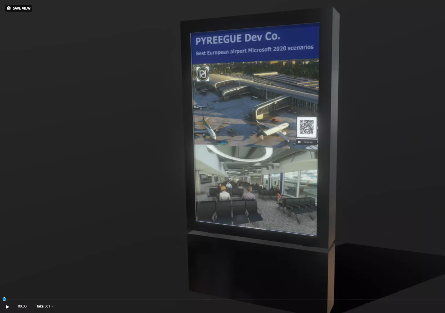 Outdoor Advertising Light Box  Low-poly 3D model_2