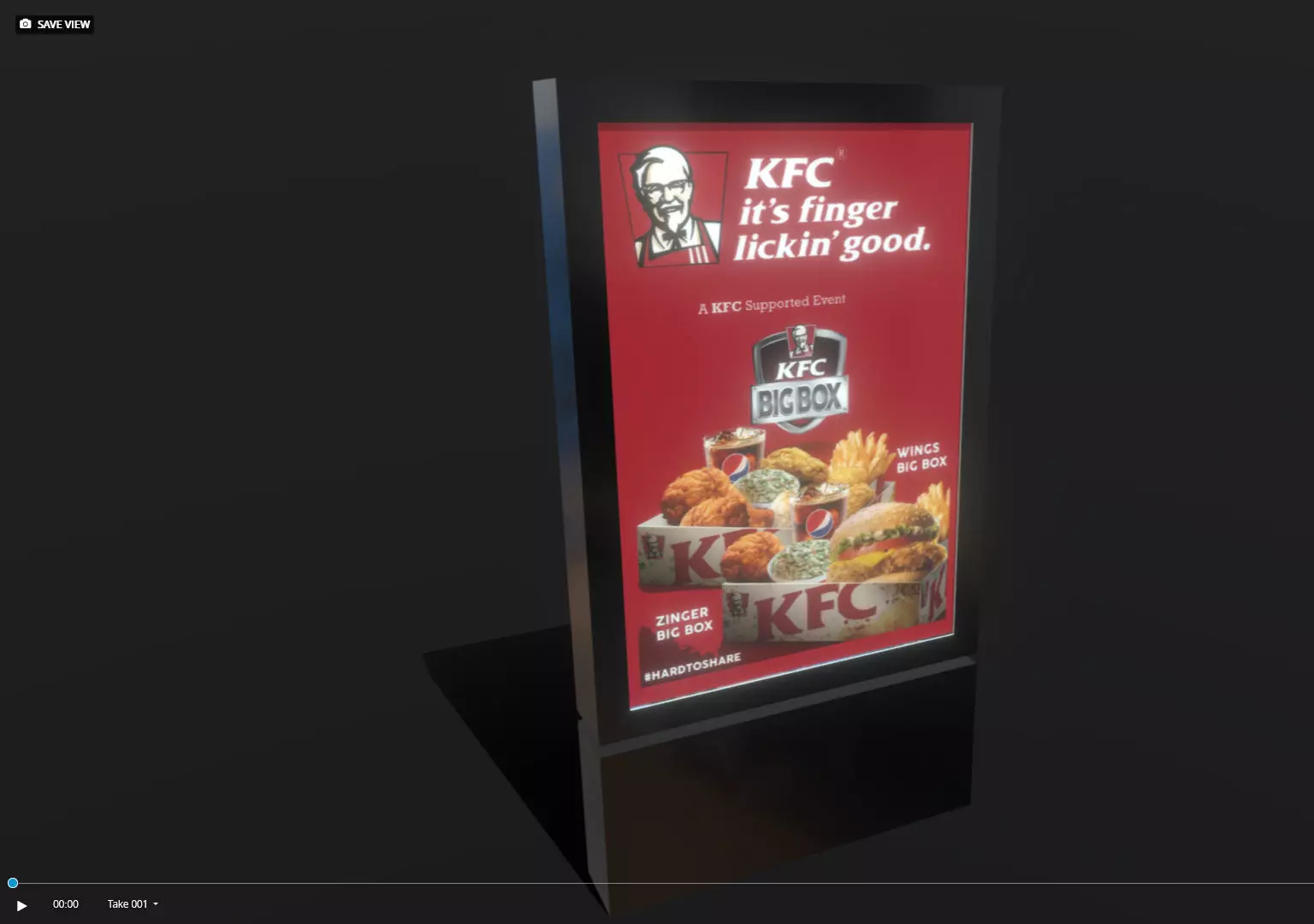 Outdoor Advertising Light Box  Low-poly 3D model_1