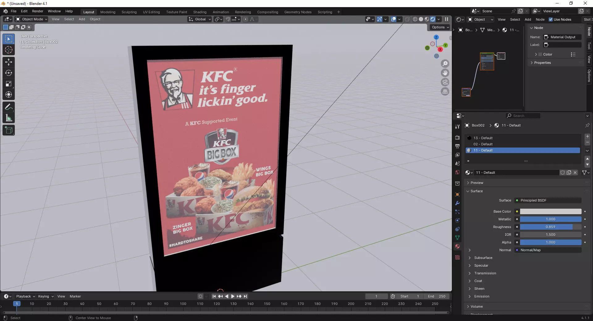 Outdoor Advertising Light Box  Low-poly 3D model_7