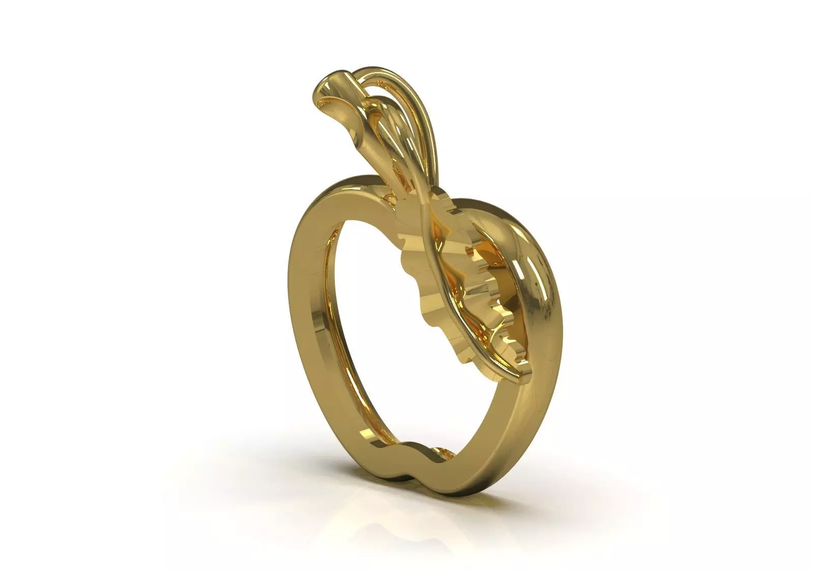 Minimalist Apple Outline STL 3D 3DM gold Pendant gp0494 3D print model_10