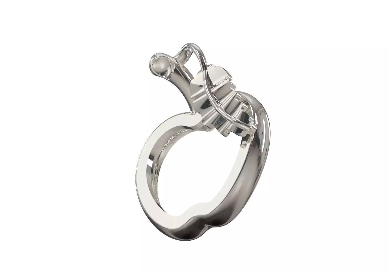 Minimalist Apple Outline STL 3D 3DM gold Pendant gp0494 3D print model_9