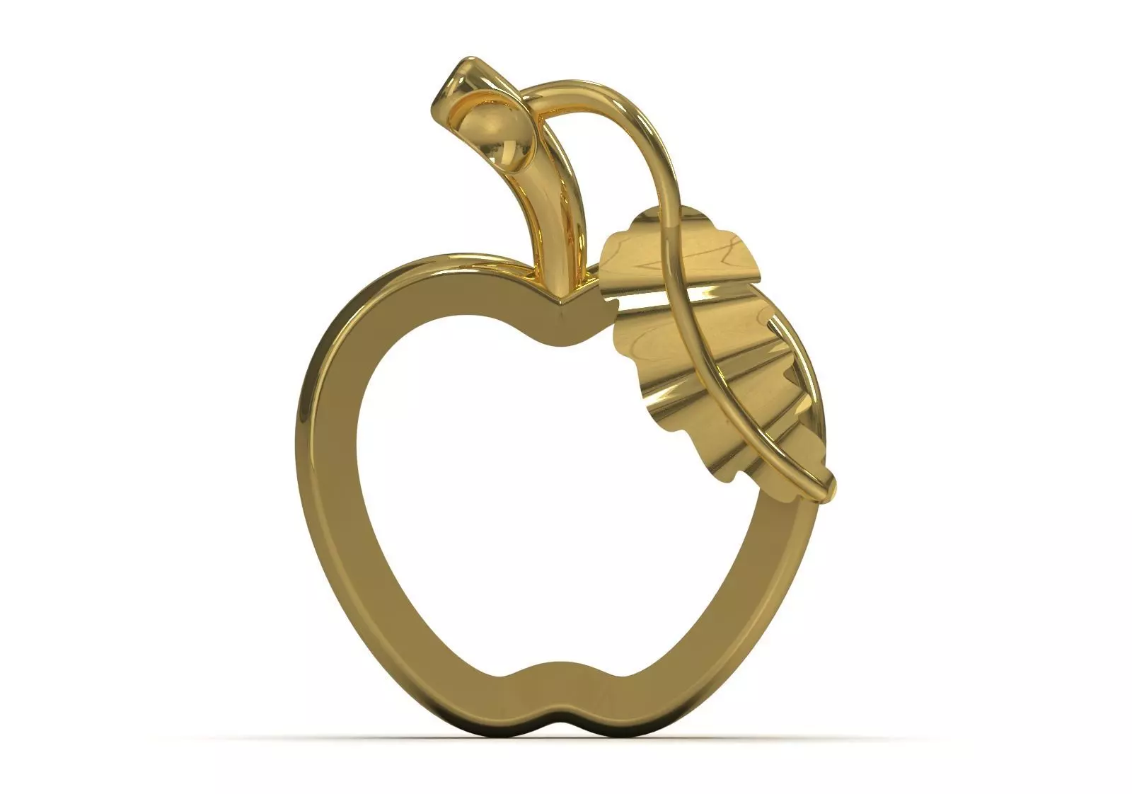 Minimalist Apple Outline STL 3D 3DM gold Pendant gp0494 3D print model_11