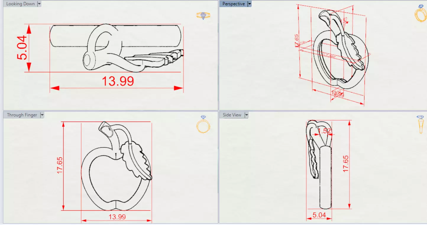 Minimalist Apple Outline STL 3D 3DM gold Pendant gp0494 3D print model_18