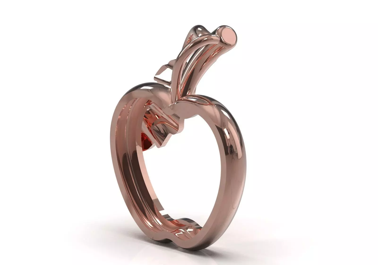 Minimalist Apple Outline STL 3D 3DM gold Pendant gp0494 3D print model_4