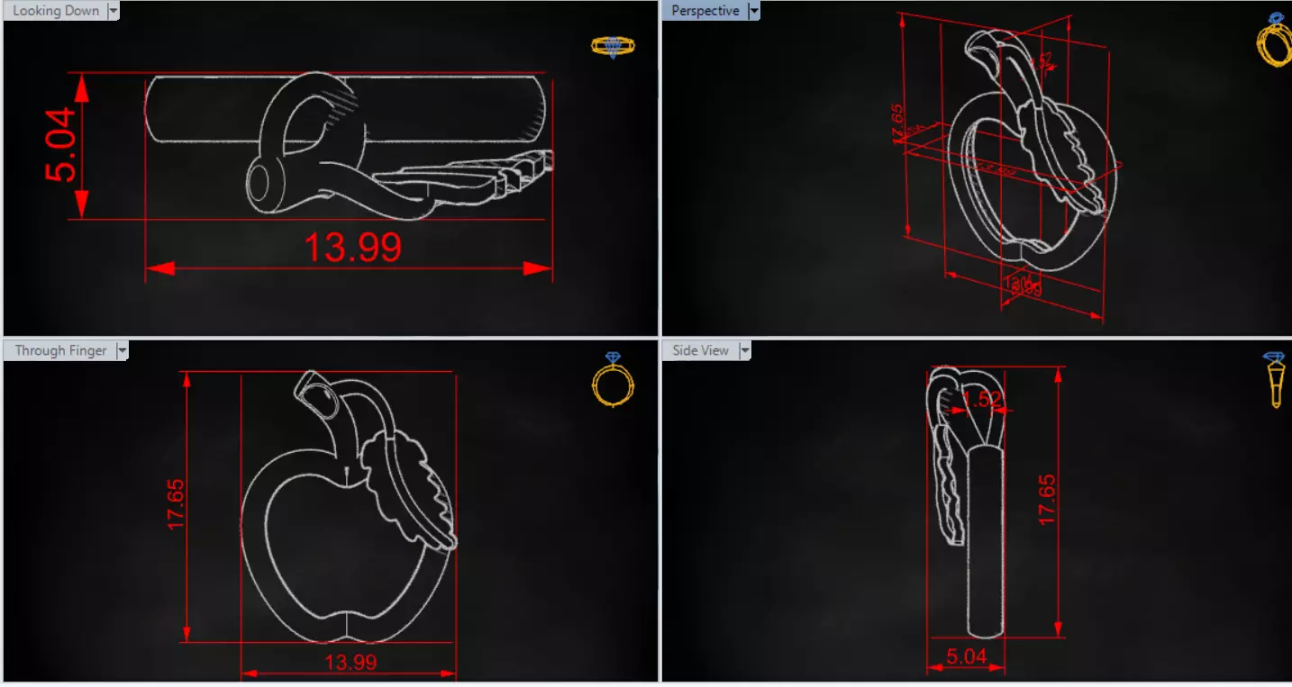 Minimalist Apple Outline STL 3D 3DM gold Pendant gp0494 3D print model_17