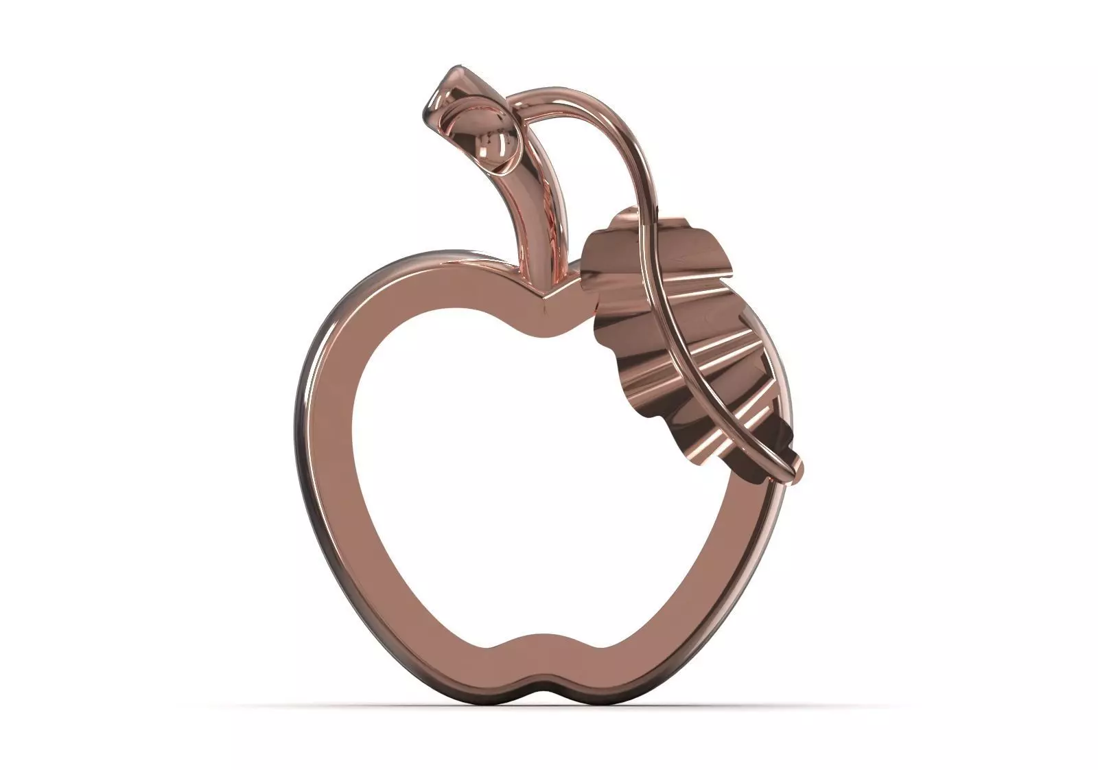 Minimalist Apple Outline STL 3D 3DM gold Pendant gp0494 3D print model_1