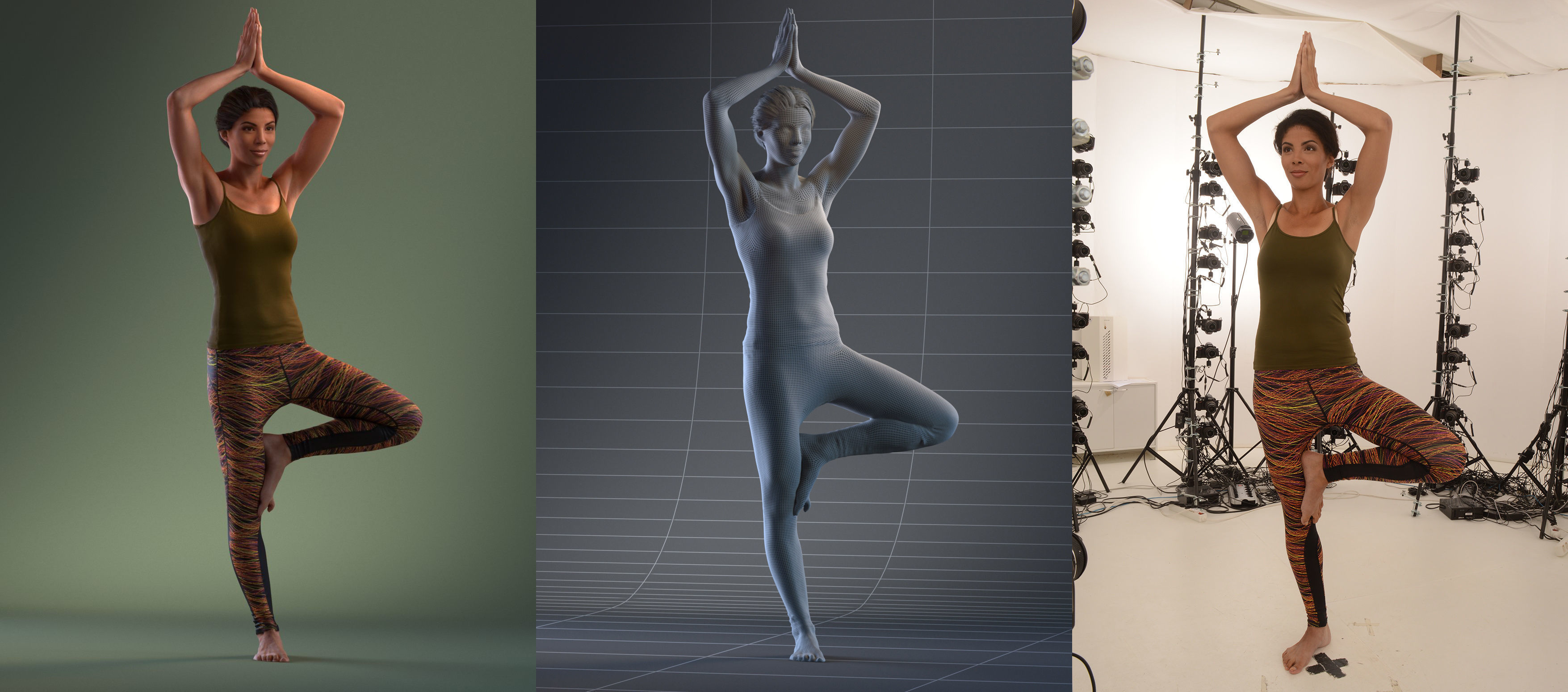 Pre posed south American female 3D model in sports attire doing  3D model_13