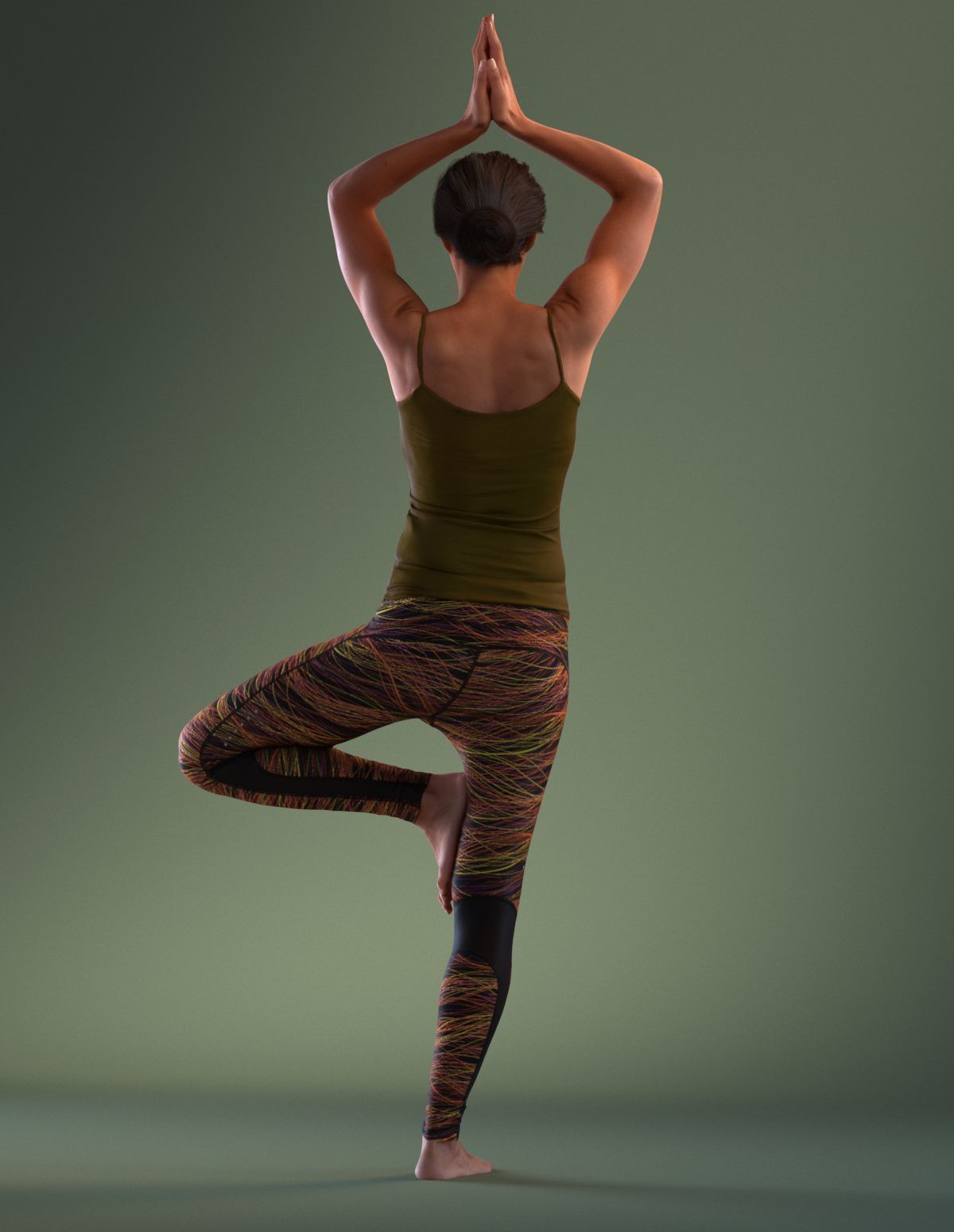 Pre posed south American female 3D model in sports attire doing  3D model_7