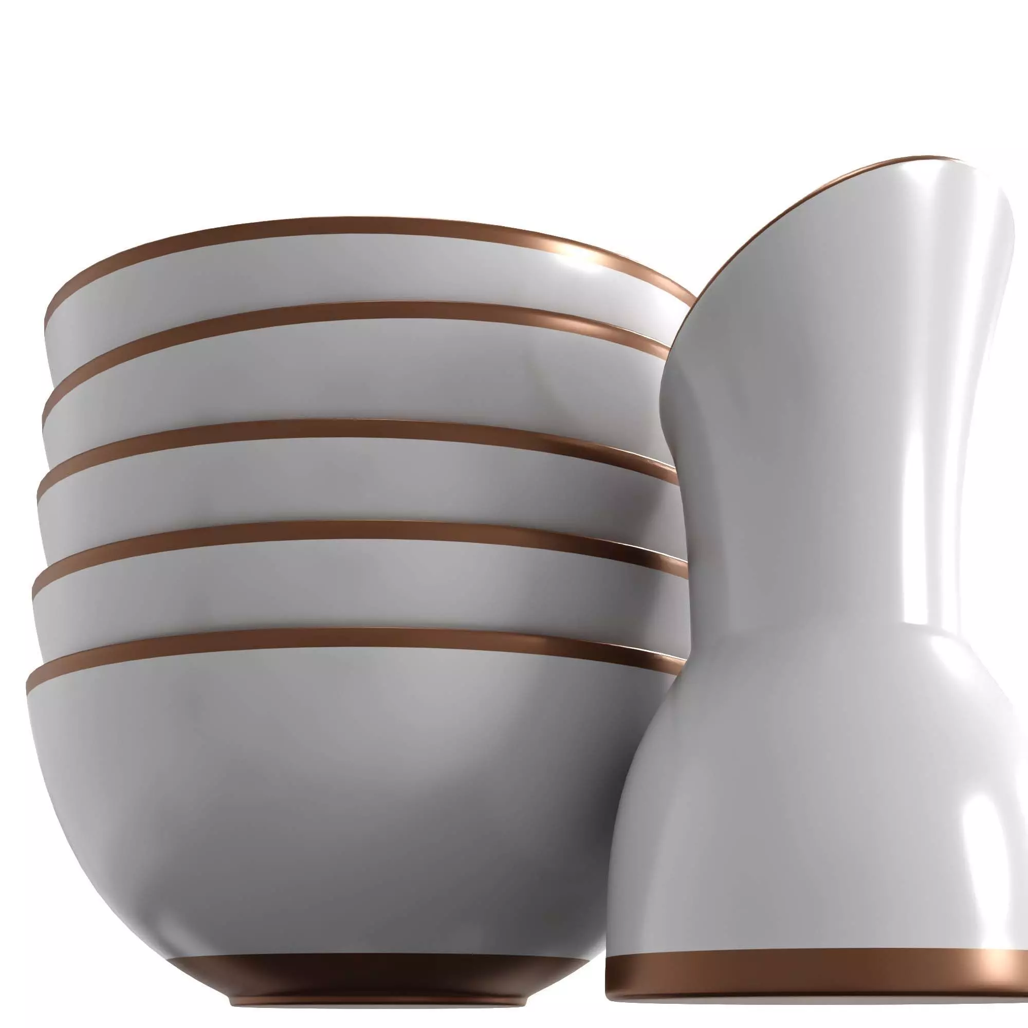 Bowl set 3D model_2